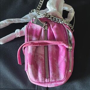Pink Women's Bag with Chain Strap
